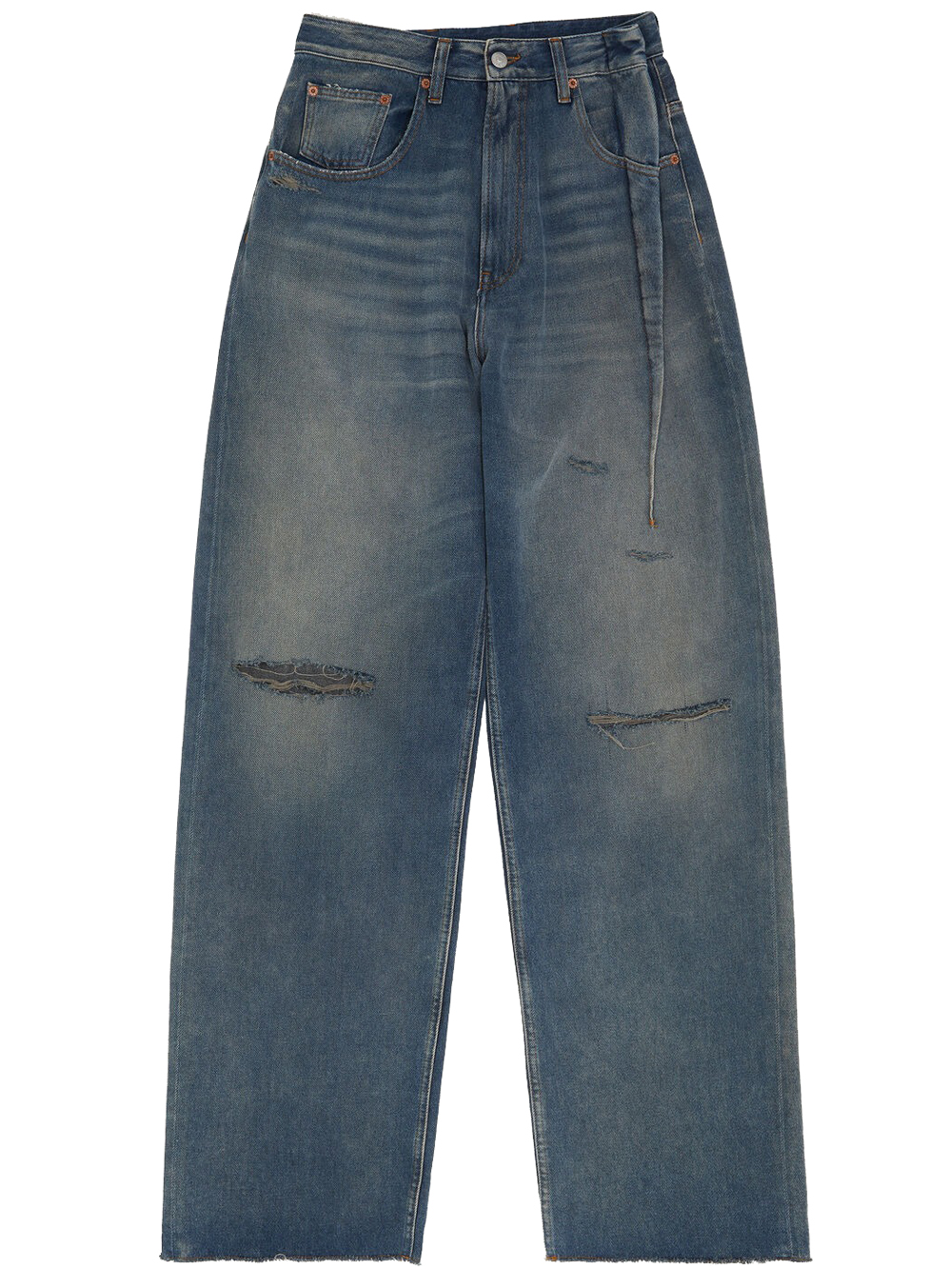 distressed jeans woman blue - MM6 MAISON MARGIELA - d — 2